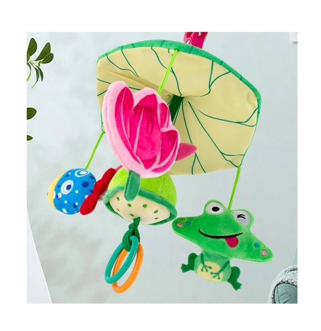 Jucarie multifunctionala pentru patut sau carucior, verde, 19 cm