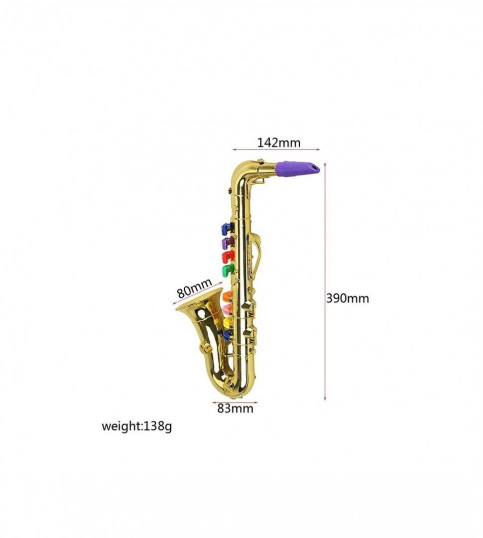 Jucarie muzicala, Saxofon de suflat, 8 clapete, auriu
