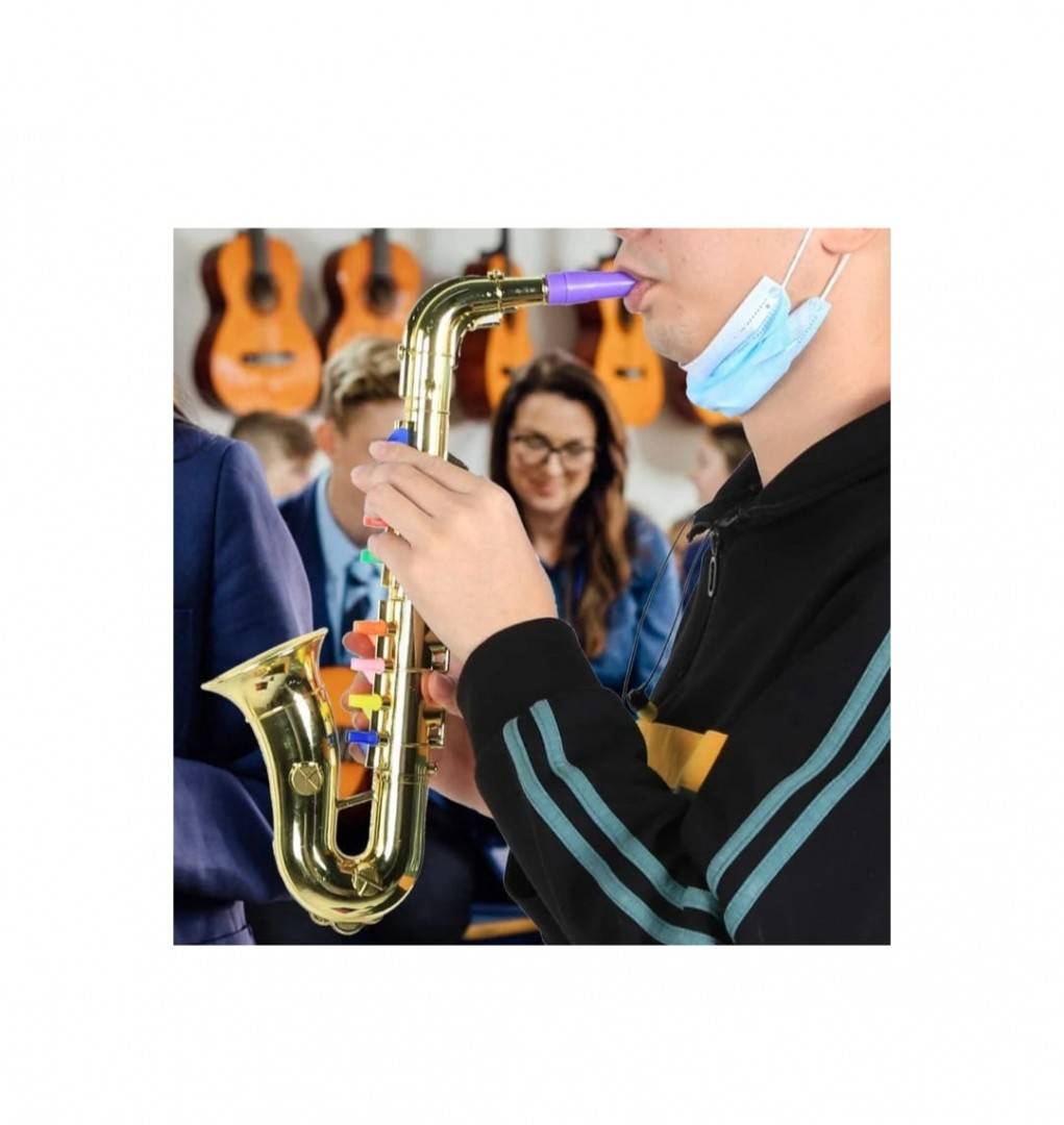 Jucarie muzicala, Saxofon de suflat, 8 clapete, auriu