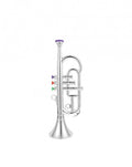 Jucarie muzicala Trompeta de suflat, 4 clape, argintiu, 35 cm
