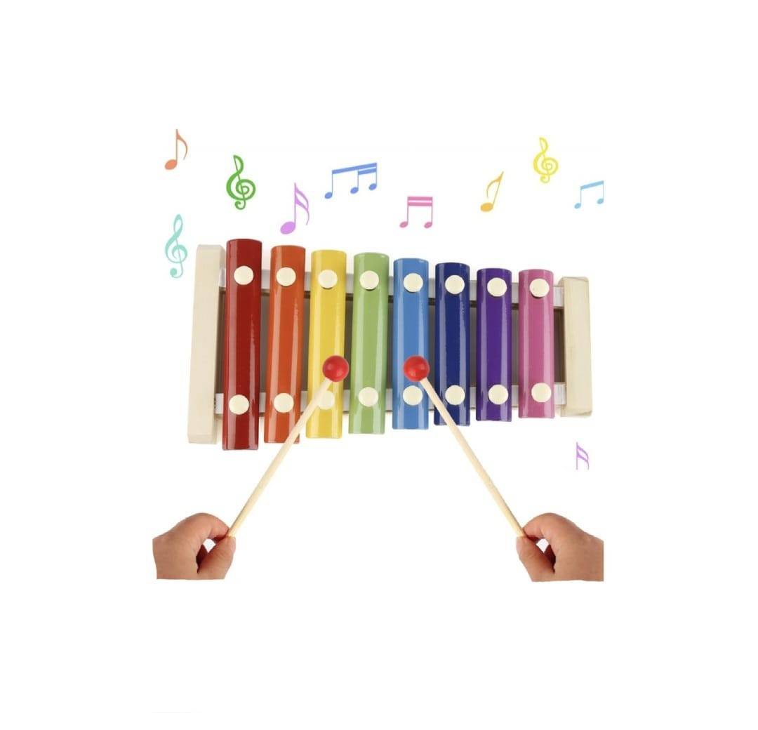 Jucarie Muzicala, Xilofon, 8 note, lemn, multicolor, 24 cm, 2 ani+