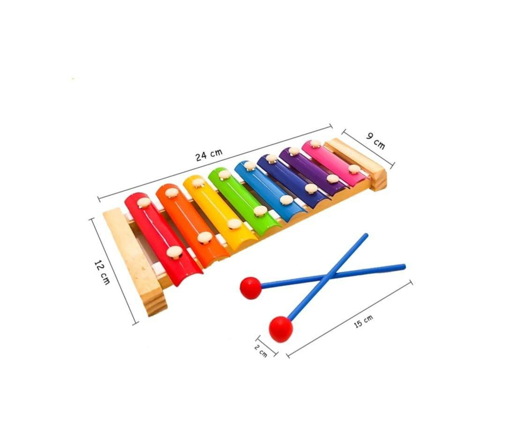 Jucarie Muzicala, Xilofon, 8 note, lemn, multicolor, 24 cm, 2 ani+