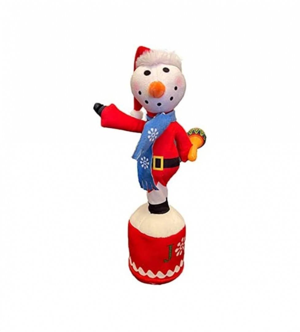 Jucarie Omul de Zapada dansator, care repeta, multicolor, 32 cm