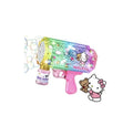 Jucarie Pistol de facut baloane de sapun, model Hello Kitty, cu acumulator si lumini, transparent, 18.5 cm