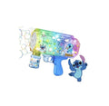 Jucarie Pistol de facut baloane de sapun, model Stitch, cu acumulator si lumini, multicolor, 18.5 cm