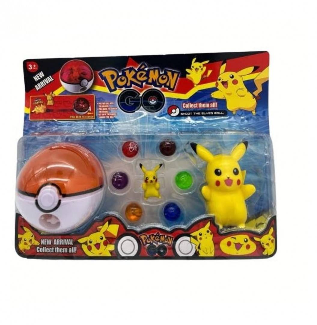 Jucarie Pokemon Click And Go Poke Ball, Pikachu, multicolor, 3 ani+