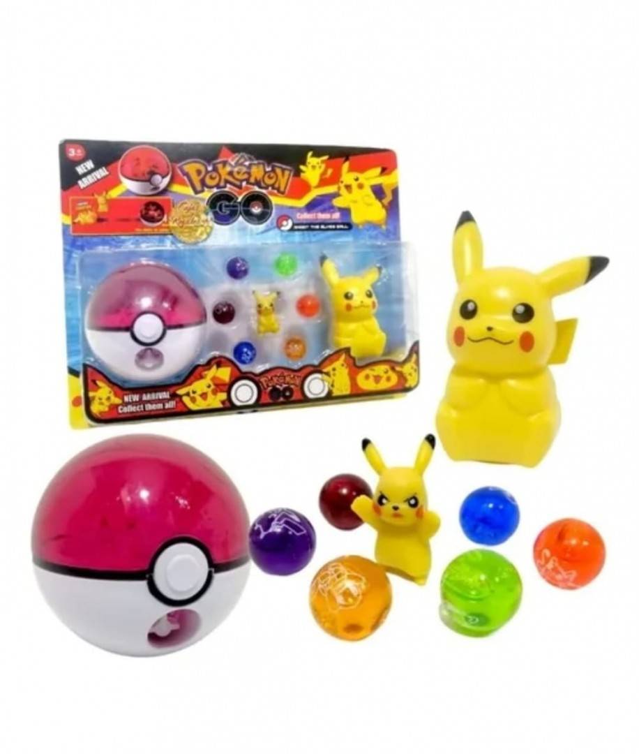 Jucarie Pokemon Click And Go Poke Ball, Pikachu, multicolor, 3 ani+