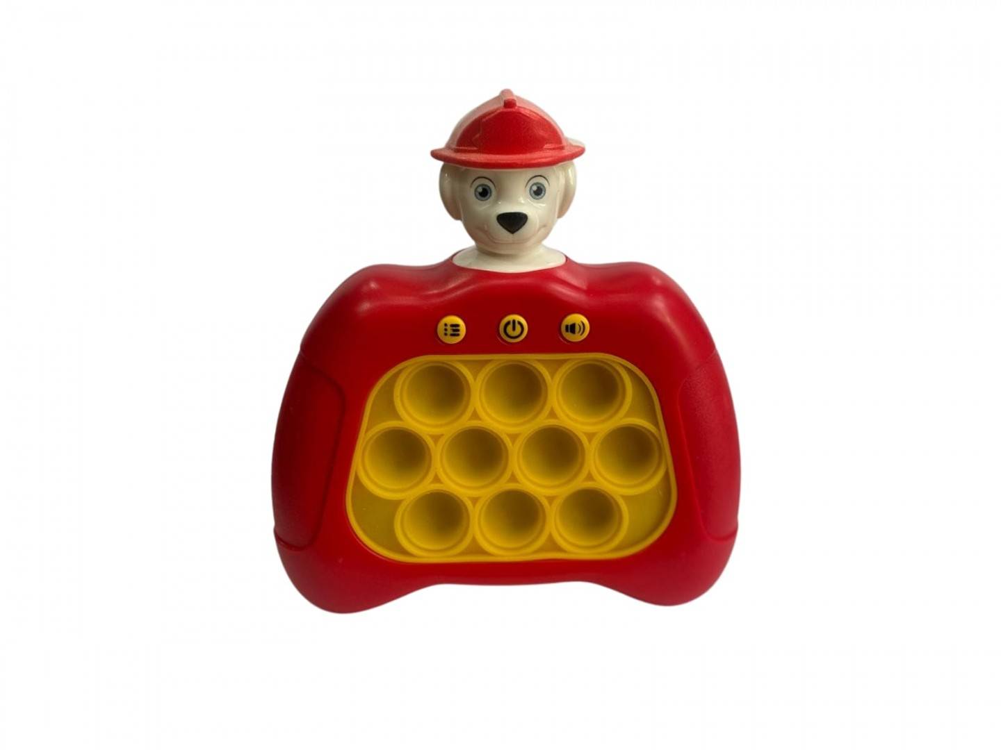 Jucarie Pop it electrica Patrula, Bubble Push, pentru copii si adulti, sunet si lumini, rosu, 13 cm