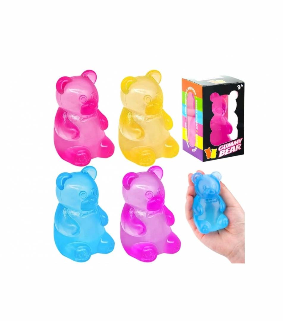 Jucarie senzoriala, Gummy Bear, squishy, antistres, multicolor, 8 cm