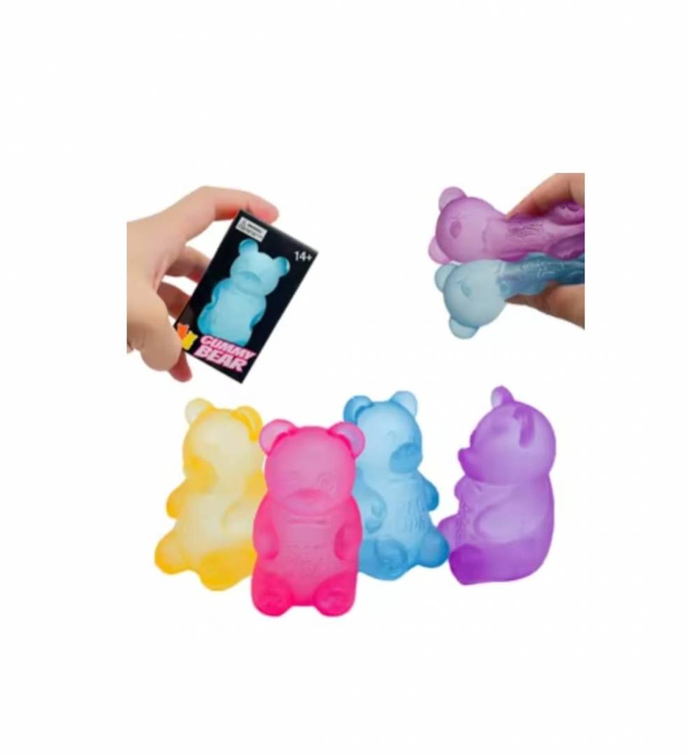 Jucarie senzoriala, Gummy Bear, squishy, antistres, multicolor, 8 cm