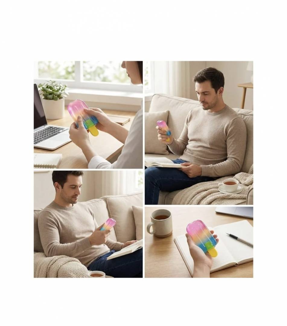Jucarie senzoriala, Ice Cream, squishy, antistres, 1 buc, multicolor, 8 cm