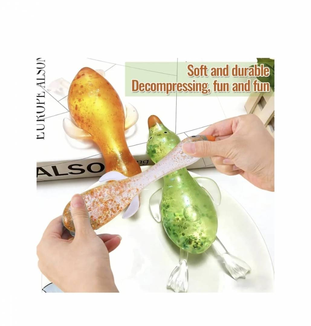 Jucarie senzoriala, Rata, squishy, antistres, 1 buc, multicolor, 15 cm