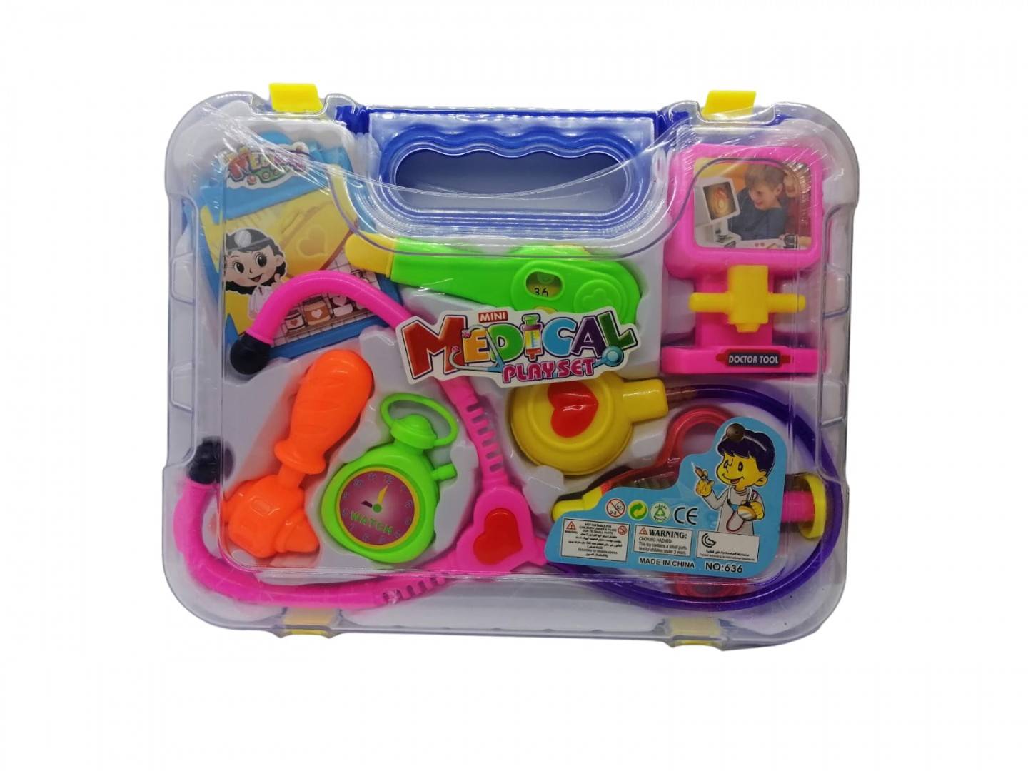 Jucarie Set Trusa de doctor cu accesorii, albastru, 26,cm