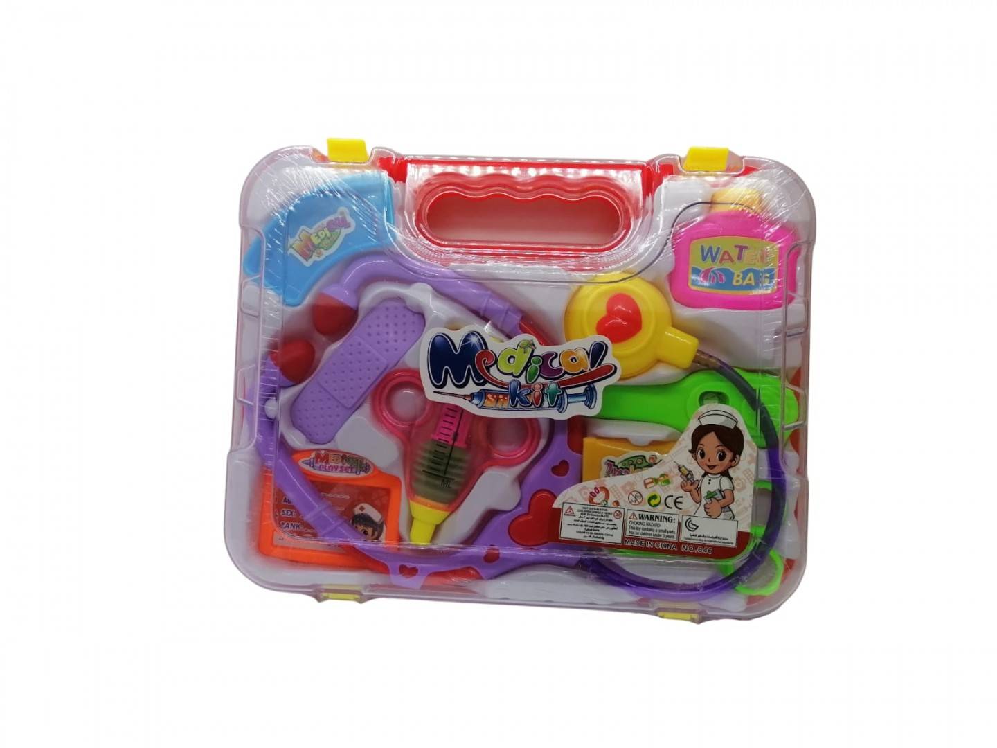 Jucarie Set Trusa de doctor cu accesorii, rosu, 26,cm