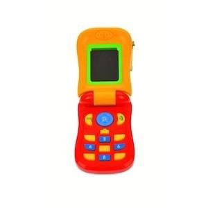 Jucarie Telefon interactiv cu clapeta , cu sunete , rosu , 16 cm