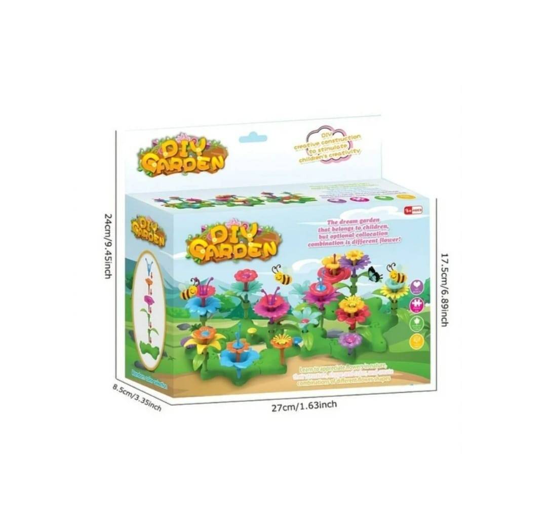 Set creativ cu aranjamente florale, jucarii cu blocuri de constructie in forma de flori, 96 piese