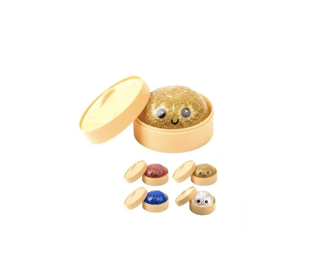 Jucărie Squishy Dumpling, model Gigantic, XXL, gălușcă cu sclipici, culoare surpriza în cutie 16 cm, glitter
