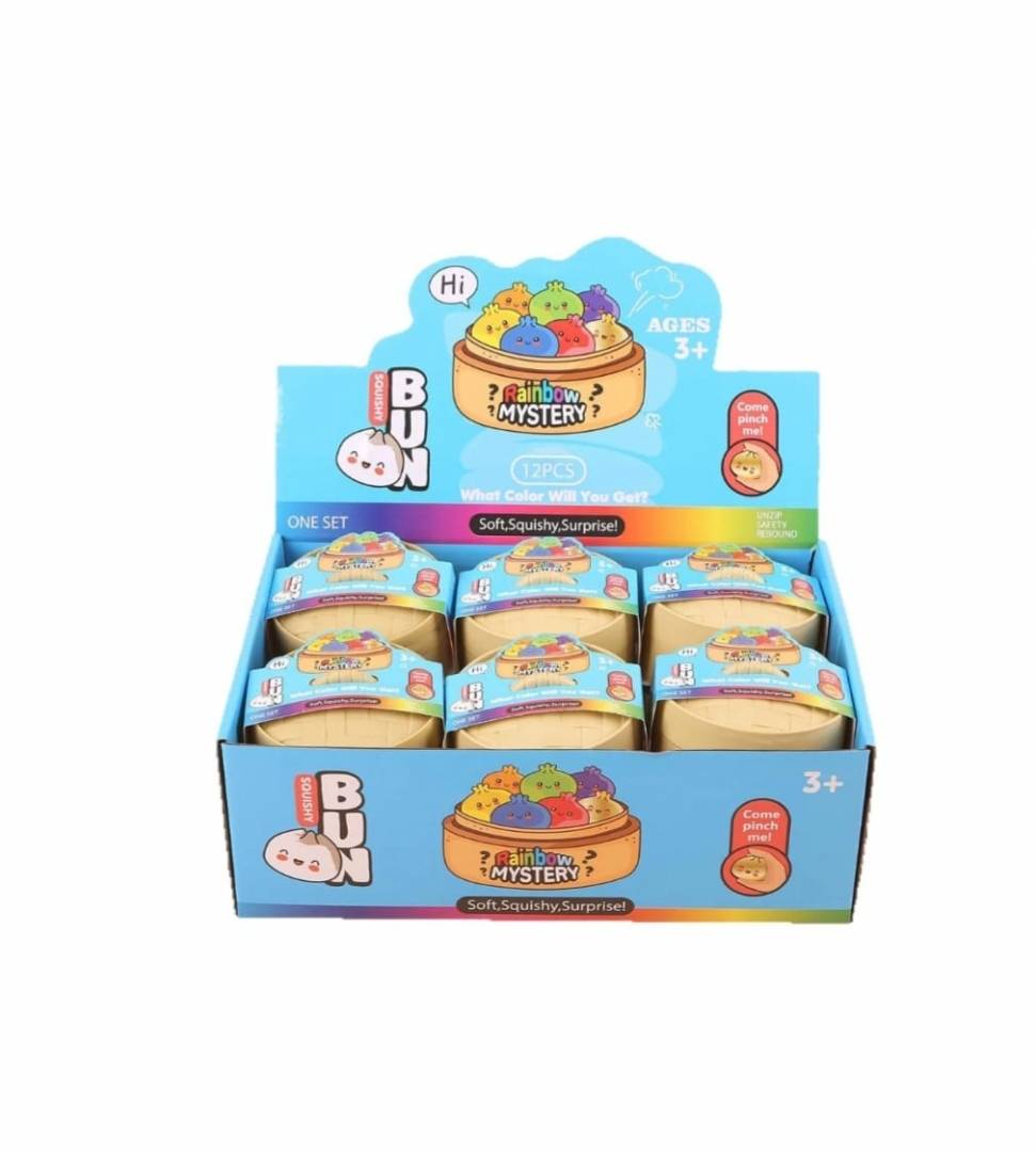 Jucărie Squishy Dumpling, model Gigantic, XXL, gălușcă cu sclipici, culoare surpriza în cutie 16 cm, glitter