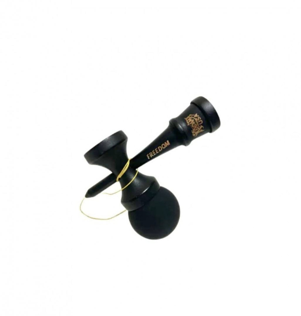 Kendama Freedom, USA, Rubber Grip, lemn, negru mat, 17.5 cm