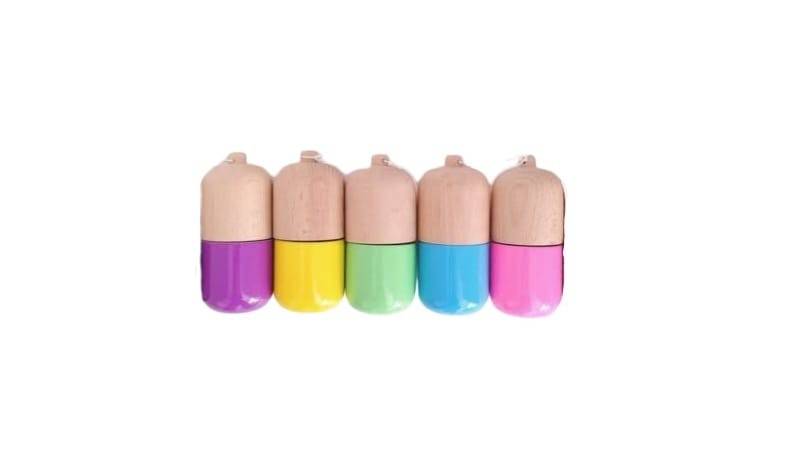 Kendama Pill din Lemn, multicolor, 14 cm
