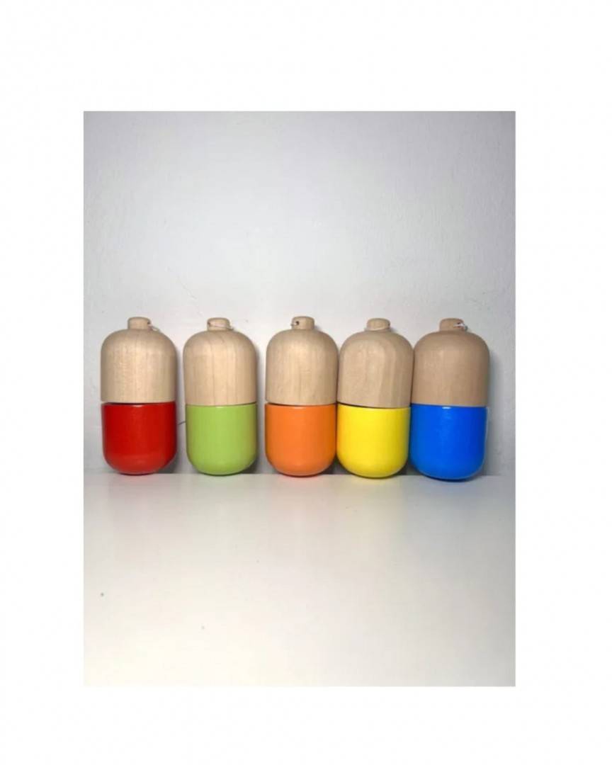 Kendama Pill din Lemn, multicolor, 14 cm