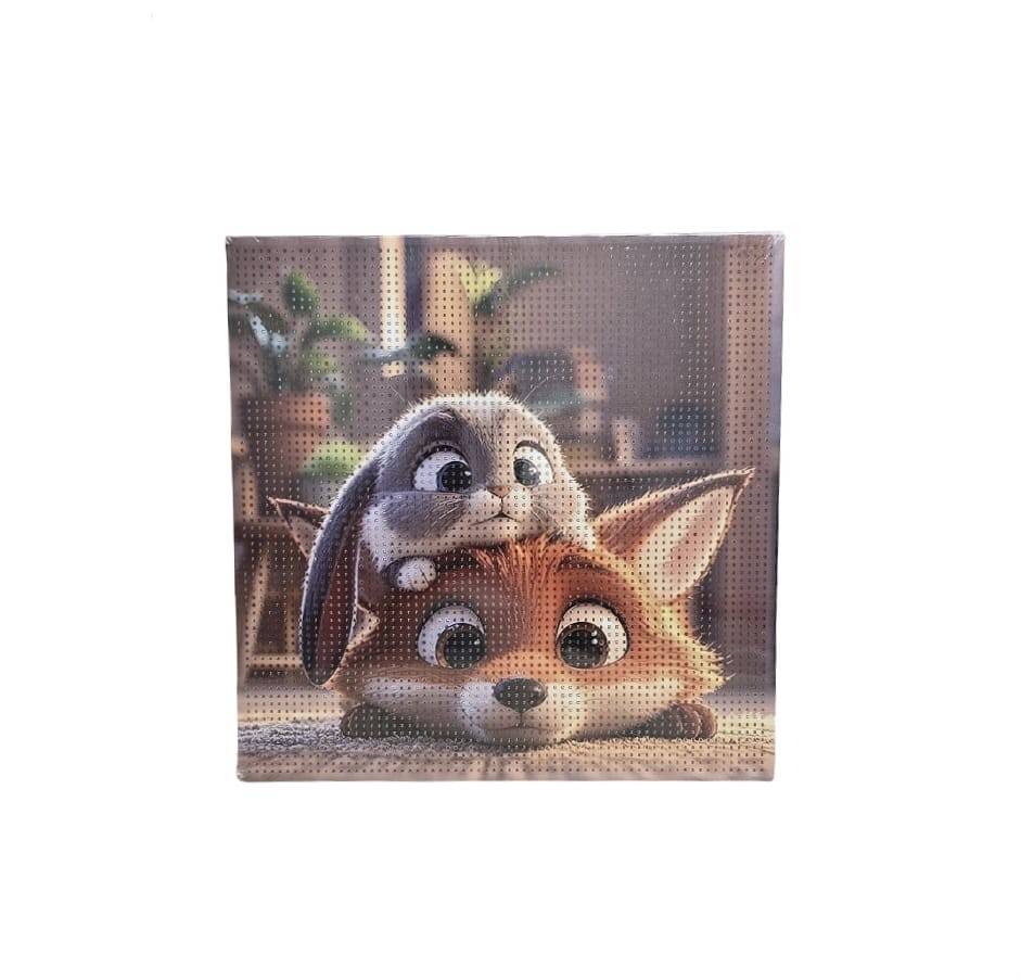 Kit de pictura cu diamant, Nick si Judy, Zootopia, 5D, 30 x 30 cm, multicolor, 5 ani+