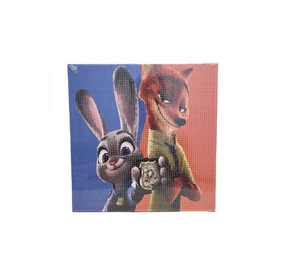 Kit de pictura cu diamant, Nick si Judy, Zootopia, 5D, 30 x 30 cm, multicolor, 5 ani+