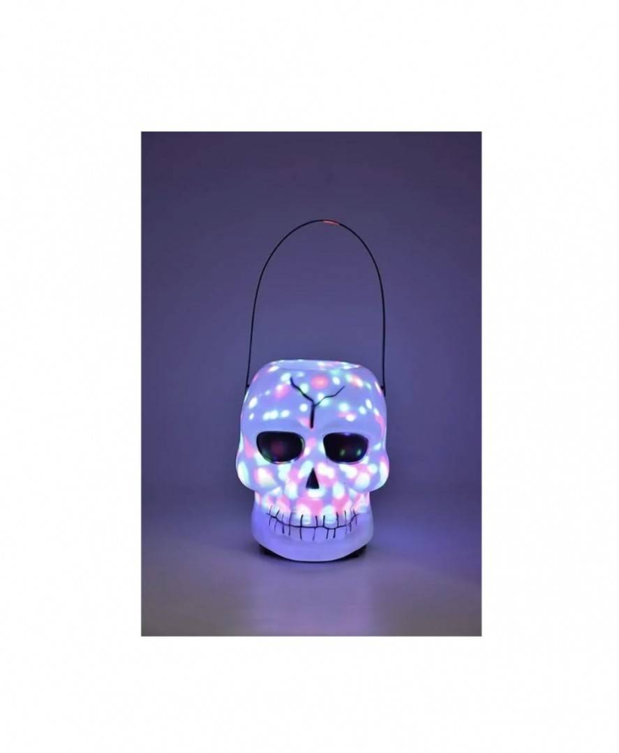 Lampa decorativa, Model Schelet, Halloween, sunete si lumini, 19 cm