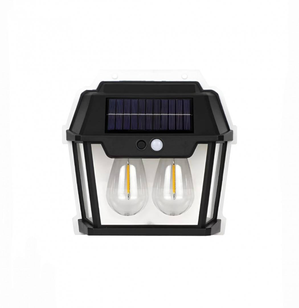 Lampa Solara de Perete LED, Felinar Dublu Teno1273, senzor miscare 5-8 metri, fara fir, 3 moduri iluminare, protectie IP65, W