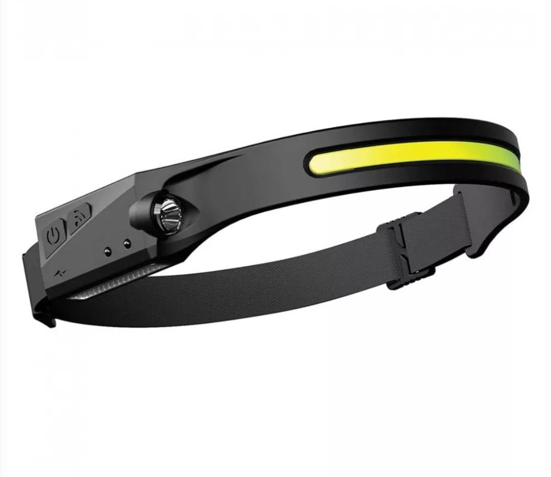 Lanterna de cap profesionala, Led, 4 moduri lumina, senzor miscare, acumulator, lumina laterala
