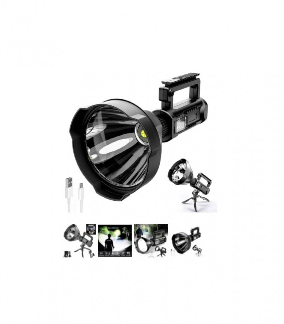 Lanterna profesionala cu incarcare telefon, usb, led, 1200 lumeni, impermeabila si rezistenta, negru