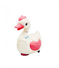 Lebada muzicala care face ouă, MASHASHOP, alb/roz, 18 cm