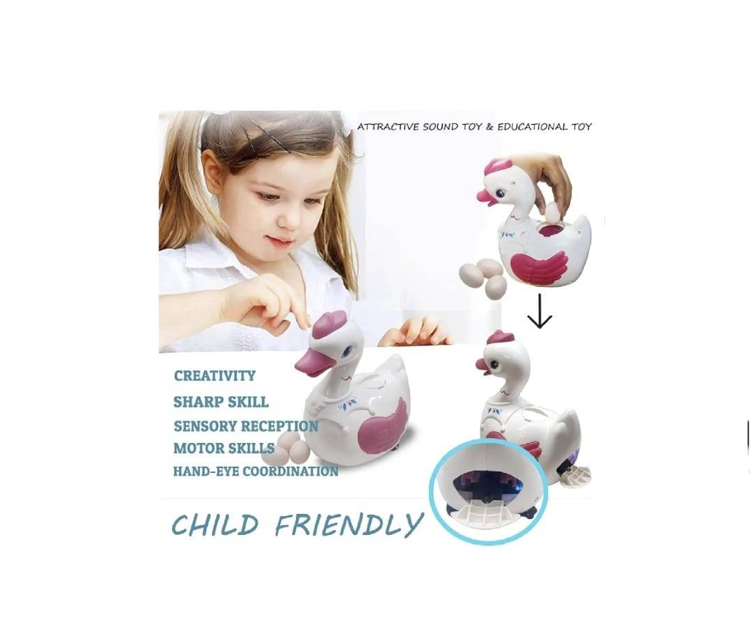 Lebada muzicala care face ouă, MASHASHOP, alb/roz, 18 cm