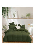 Lenjerie De Pat, 200X230, 6 Piese, Bumbac Finet, Respirabile, Usoare, Moi, Cu Fermoar Si 2 Fete De Perna 50×70 cm, verde inch
