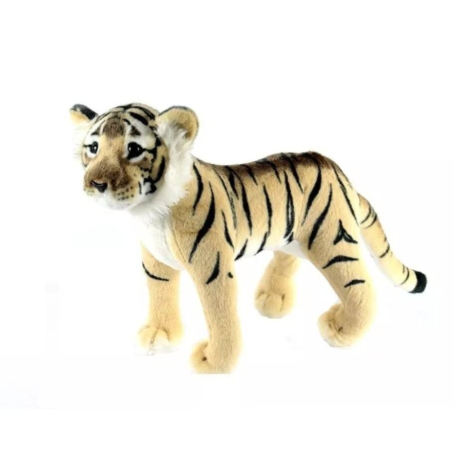 Leu de plus, ochii cristal, realist, sunete, alb/negru, 20 cm