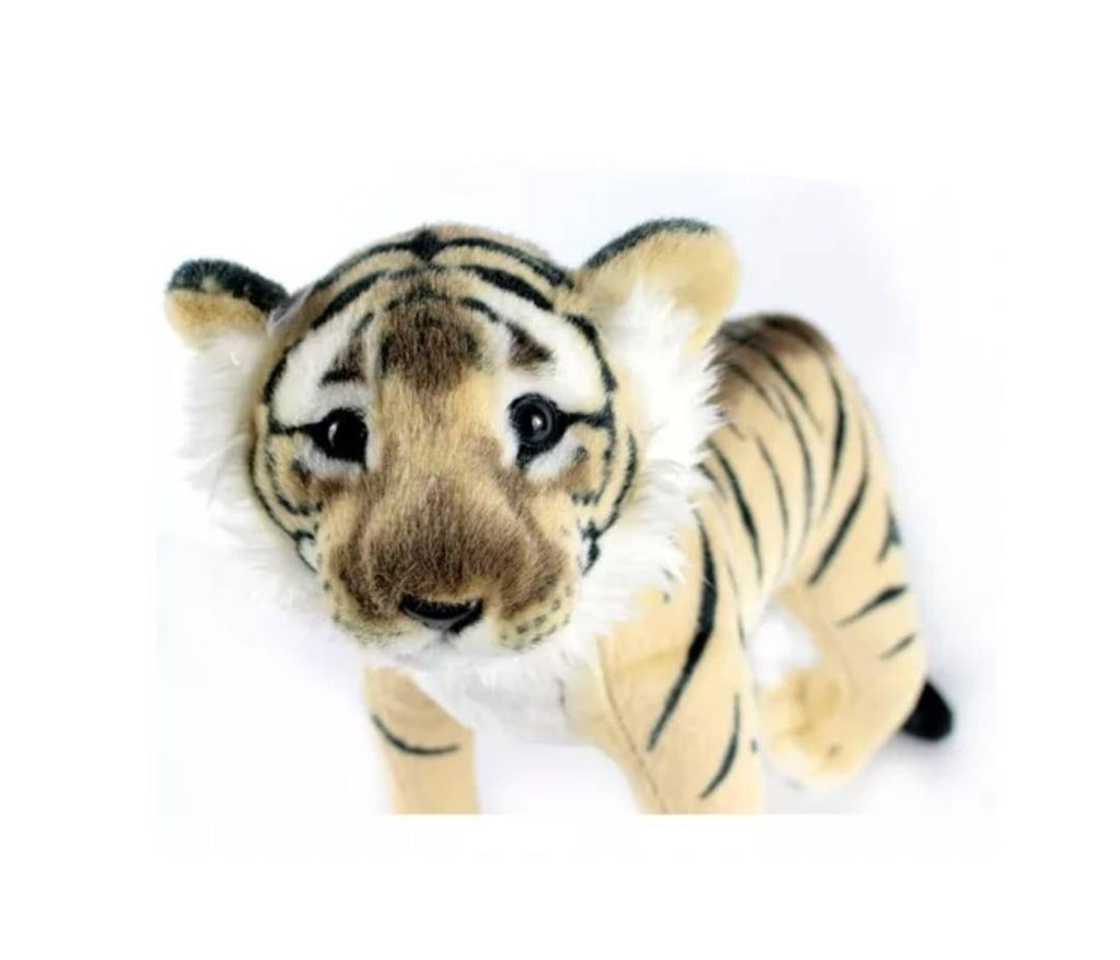 Leu de plus, ochii cristal, realist, sunete, alb/negru, 20 cm