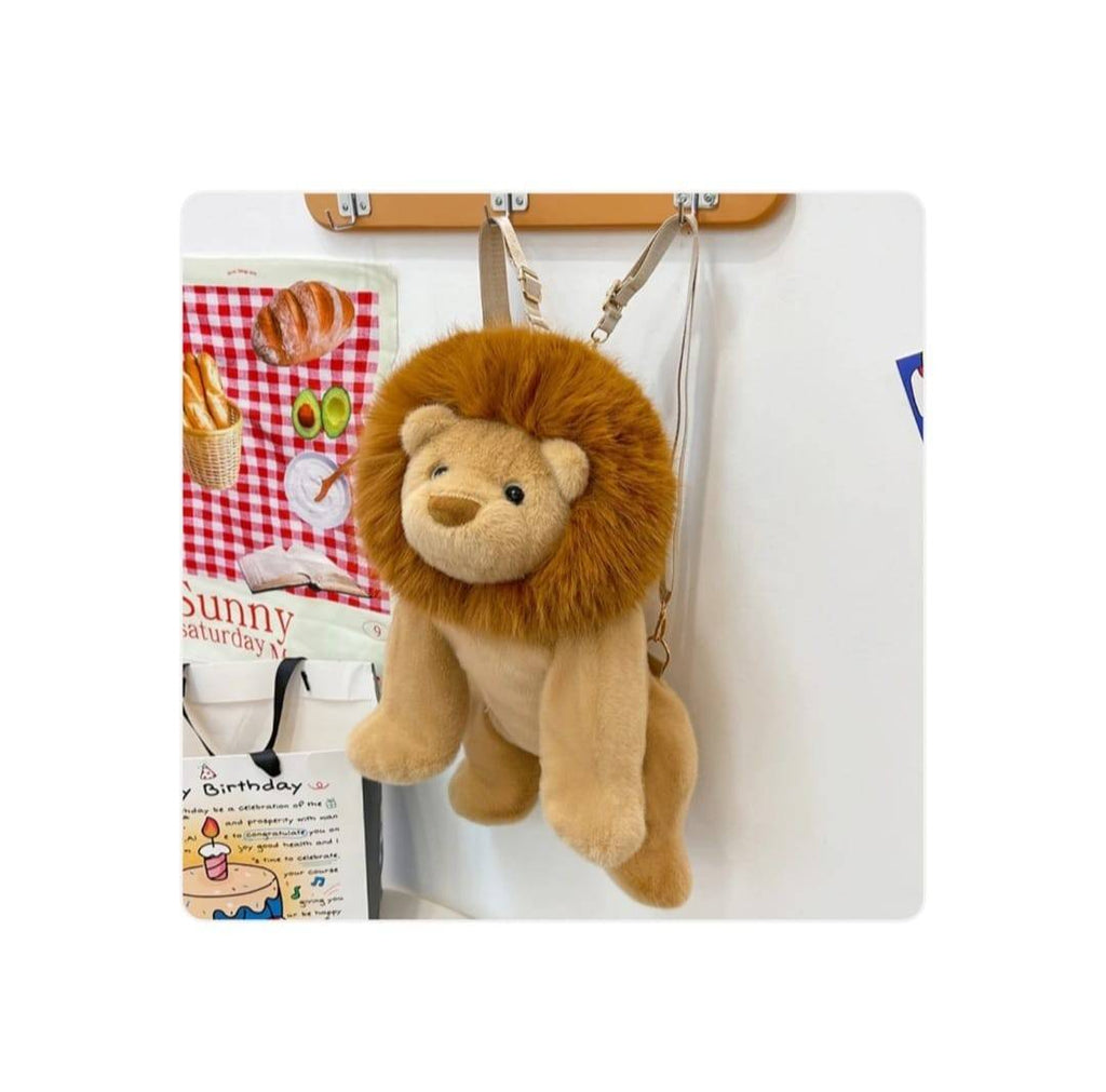 Leu de plus, realist, tip rucsac, maro, 47 cm