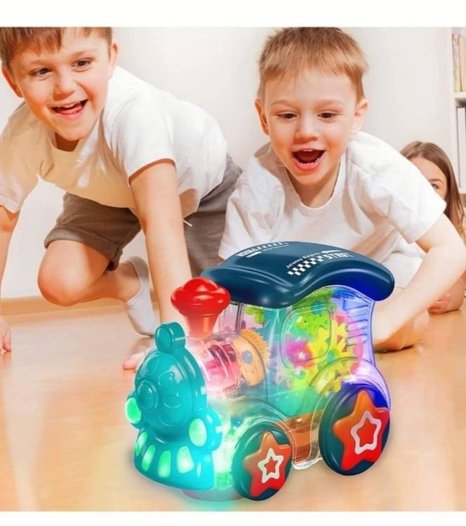 Locomotiva Interactiva cu lumini si sunete, transparent, 16 cm