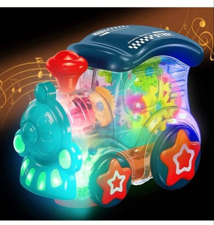 Locomotiva Interactiva cu lumini si sunete, transparent, 16 cm