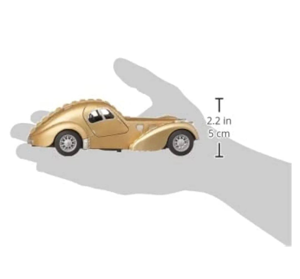 Macheta Bugatti SC57 Atlantic, usi mobile, sunet, lumini, scara 1:28, auriu, 16 cm