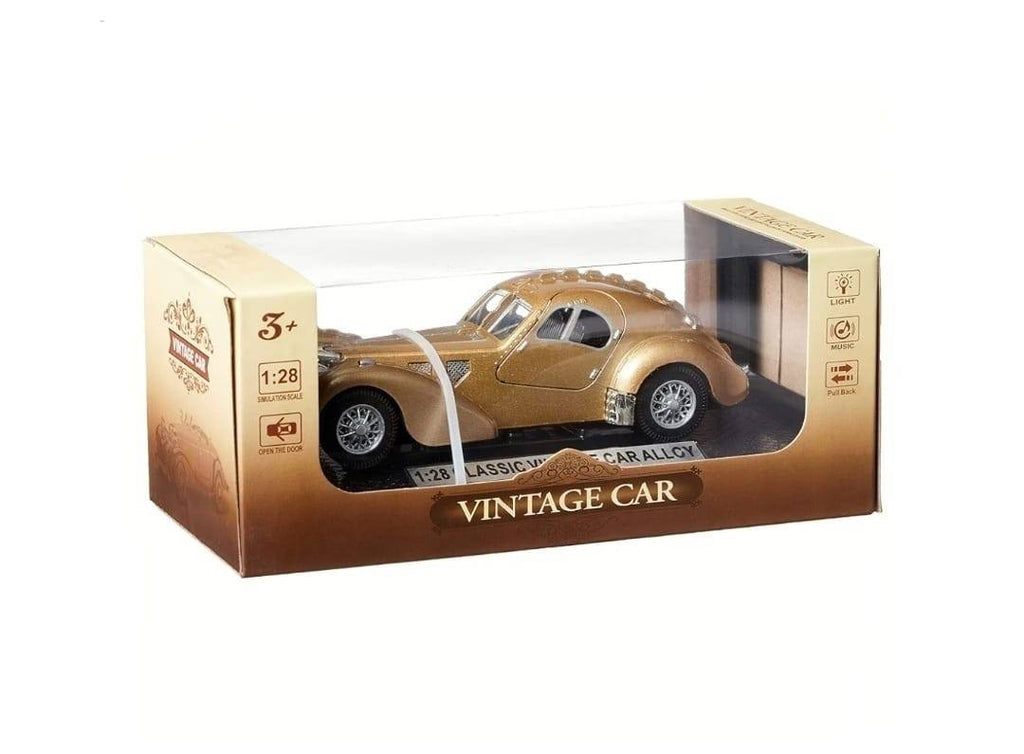 Macheta Bugatti SC57 Atlantic, usi mobile, sunet, lumini, scara 1:28, auriu, 16 cm