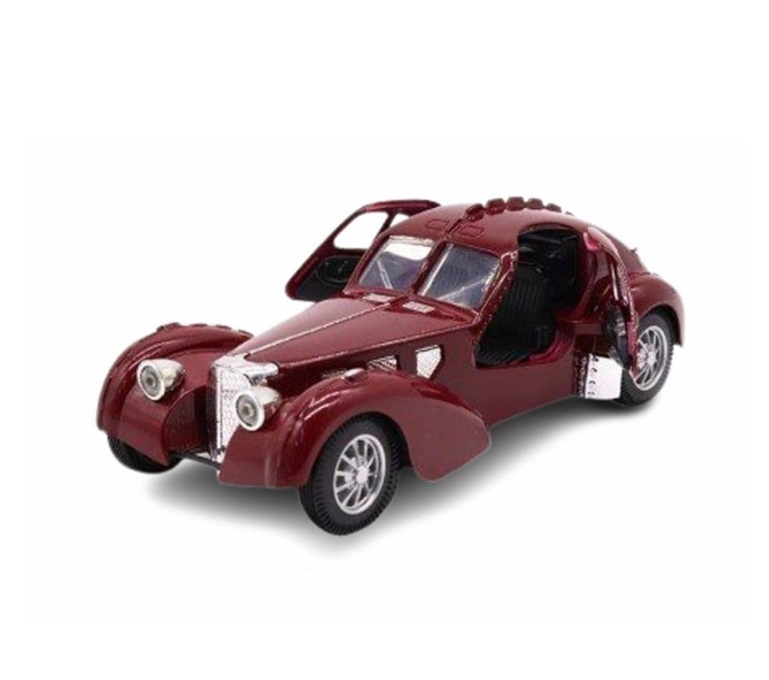 Macheta Bugatti SC57 Atlantic, usi mobile, sunet, lumini, scara 1:28, visiniu, 16 cm