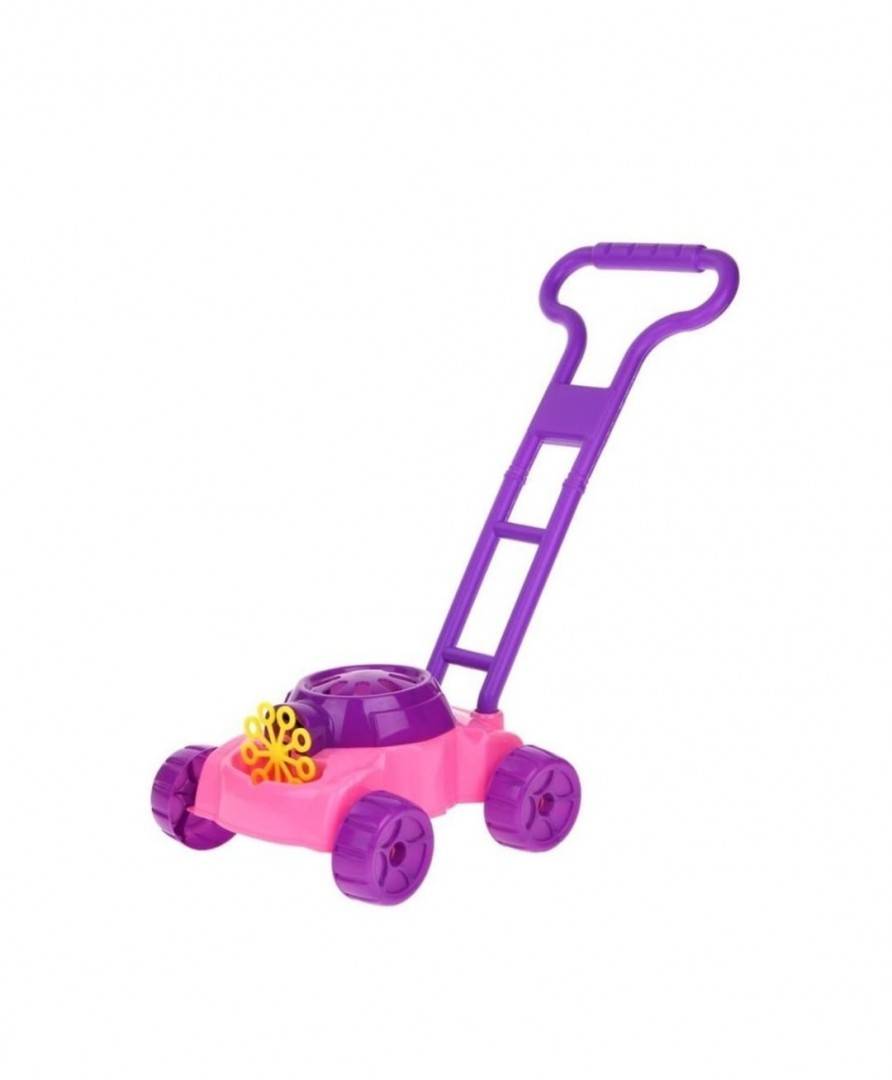 Mașină de Tuns Iarbă pentru copii, cu Bule de săpun, roz, 50 cm