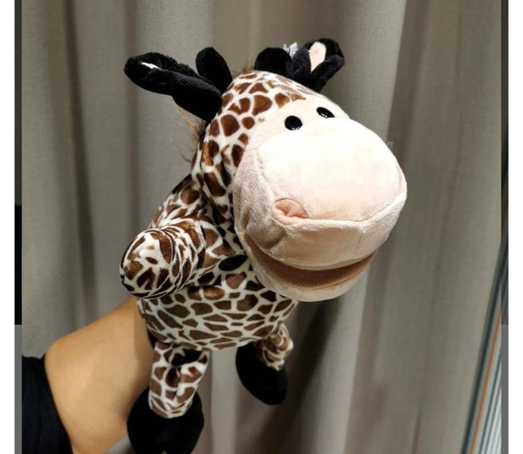Marioneta de mana Girafa, multicolor, 30 cm