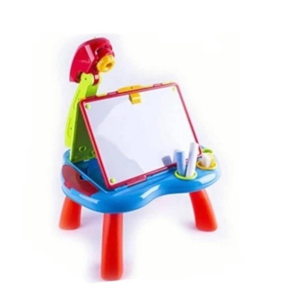 Masa 4 in 1 cu tabla de desen si proiector, multicolor