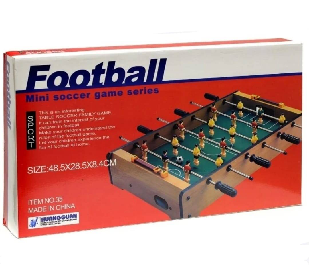 Masa de fotbal din lemn, manere speciale metalice pentru controlul jucatorilor, multicolor, 48 cm x 25 cm
