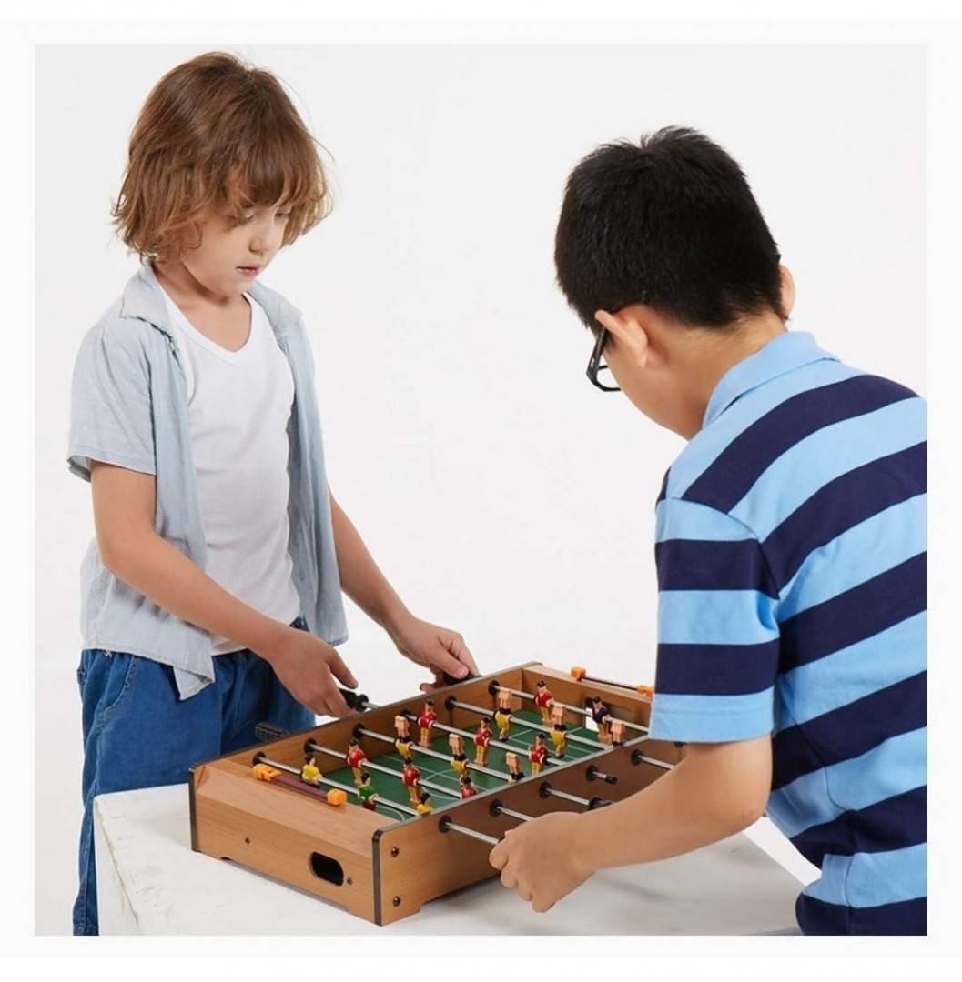 Masa de fotbal din lemn, manere speciale metalice pentru controlul jucatorilor, multicolor, 48 cm x 25 cm