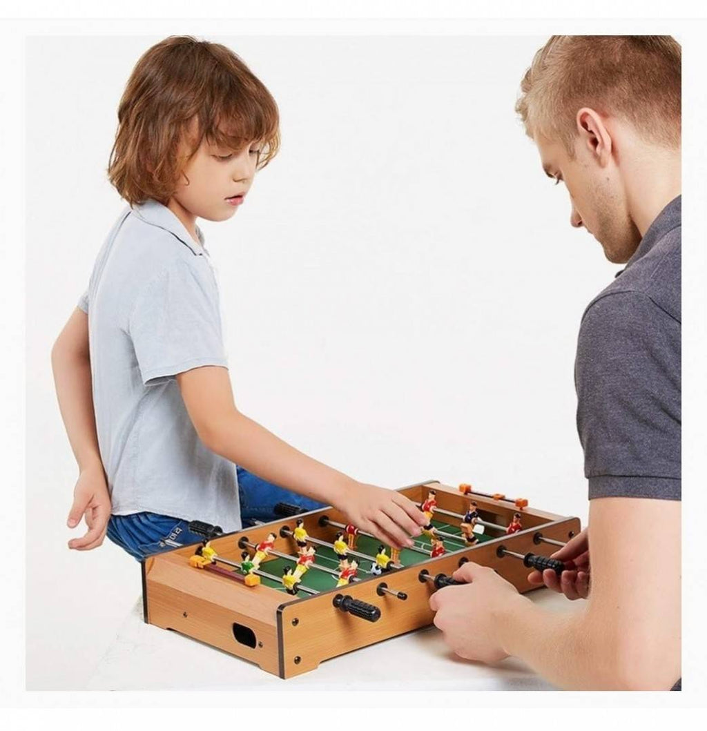 Masa de fotbal din lemn, manere speciale metalice pentru controlul jucatorilor, multicolor, 48 cm x 25 cm