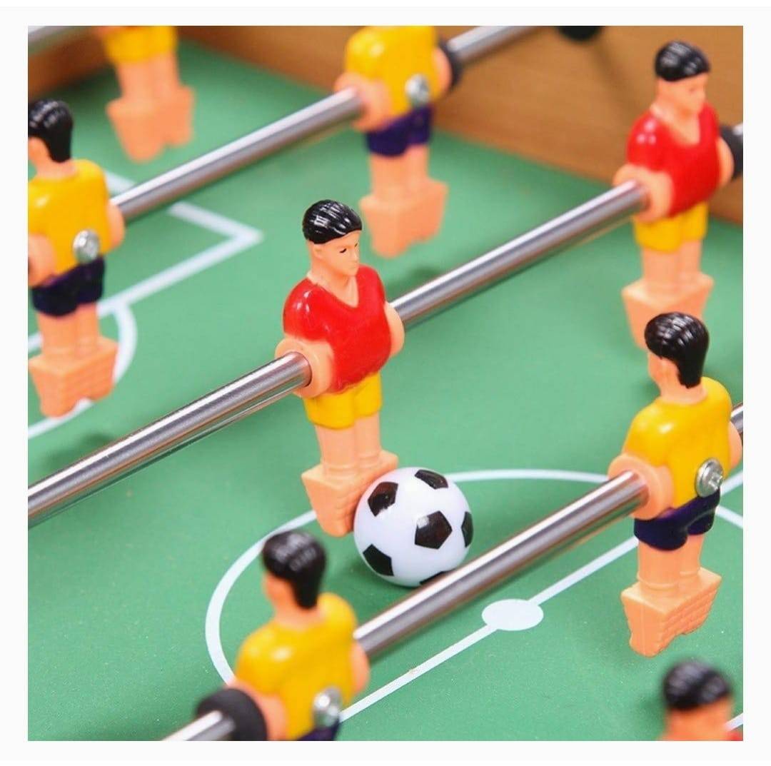 Masa de fotbal din lemn, manere speciale metalice pentru controlul jucatorilor, multicolor, 48 cm x 25 cm