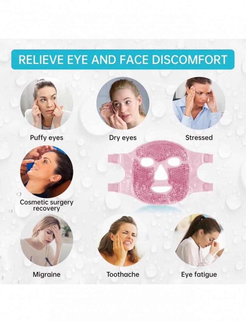 Mască Facială Răcoritoare cu Gel – Reduce Cearcănele, Roșeața și Umflarea Ochilor